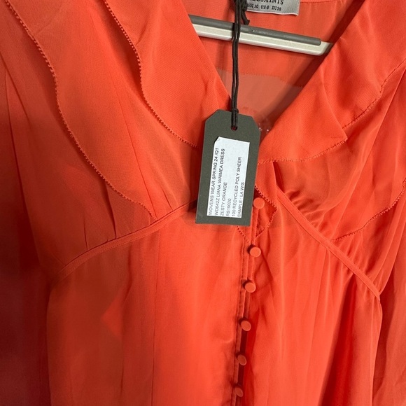 Allsaints Liana Waimea Dress in Zesty Orange. NWT Size 6 - Picture 4 of 7